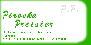 piroska preisler business card